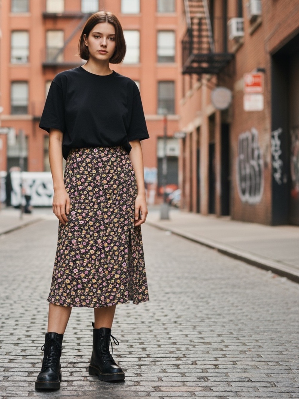 H&M Divided Floral Skirt XL